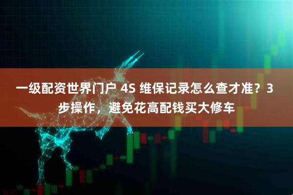 一级配资世界门户 4S 维保记录怎么查才准？3 步操作，避免花高配钱买大修车